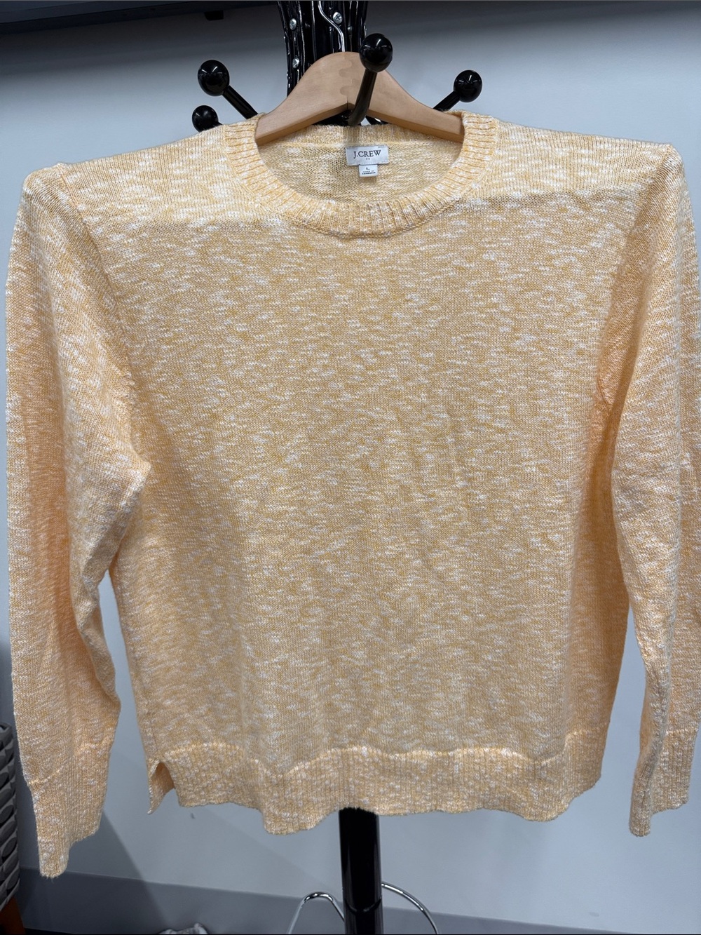 J. Crew Marled Pale Yellow Scoop Neck Sweater crew neck beach sweater